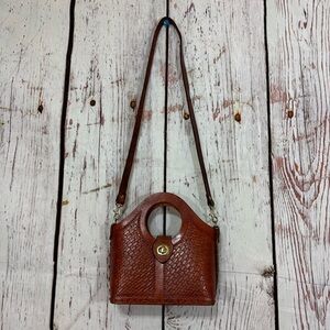 Local Artisan made Tooled leather Handbag Crossbody Bag brass hardwares vintagey